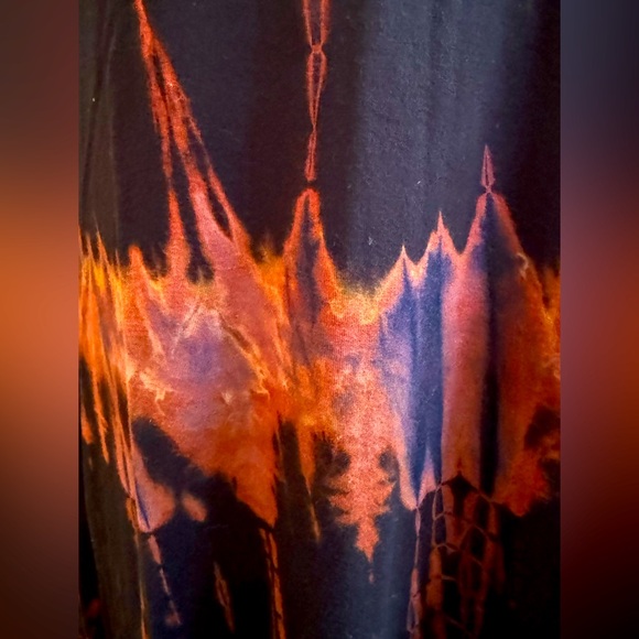 OLIVIA Long sleeve soft tunic top, handkerchief sides, blk, blue, rust XL EXCEL - Picture 2 of 8